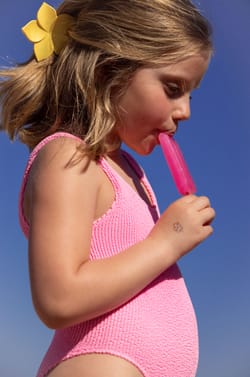 One-Piece Swimsuit in stretch material for children;${refinementColor}