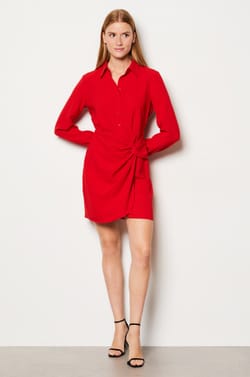 Robe courte détail nœud;${refinementColor}
