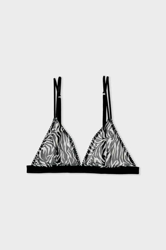 Soutien-gorge sans armature tulle zèbre;${refinementColor}