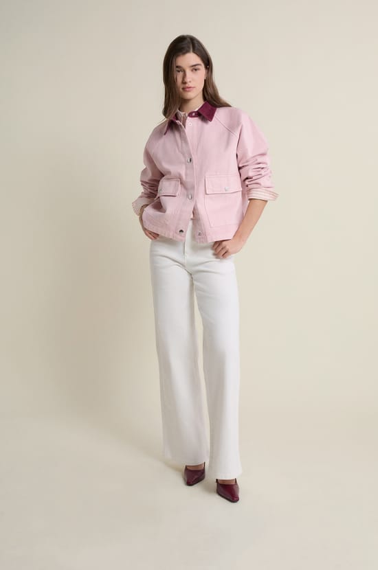 Short Velvet Collar Jacket;${refinementColor}