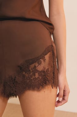 Short de pyjama avec dentelle;${refinementColor}
