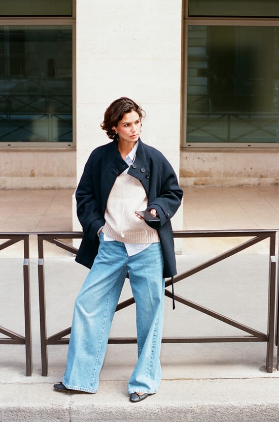 Manteau &agrave; col montant avec laine;${refinementColor}