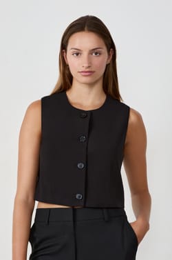 Top sans manches court avec boutons;${refinementColor}