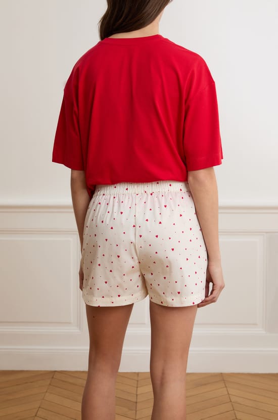 Short de pyjama &agrave; motifs c&oelig;urs avec coton;${refinementColor}