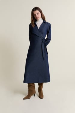 Robe longue en coton cache-coeur;${refinementColor}