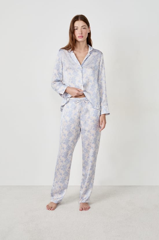Pantalon de pyjama satiné;${refinementColor}
