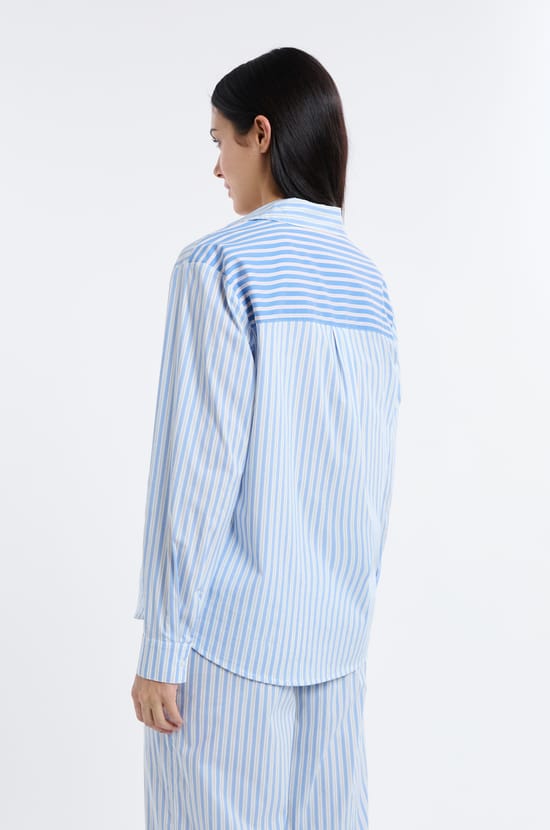 Pyjama Hemd mit Streifen;${refinementColor}