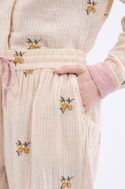 Pantalon de pyjama à motifs en coton;${refinementColor}
