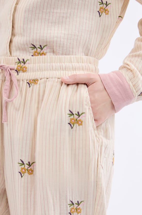 Pantalon de pyjama à motifs en coton;${refinementColor}