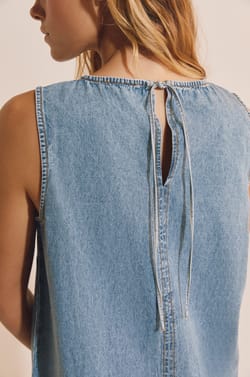 Robe courte effet jean en coton;${refinementColor}