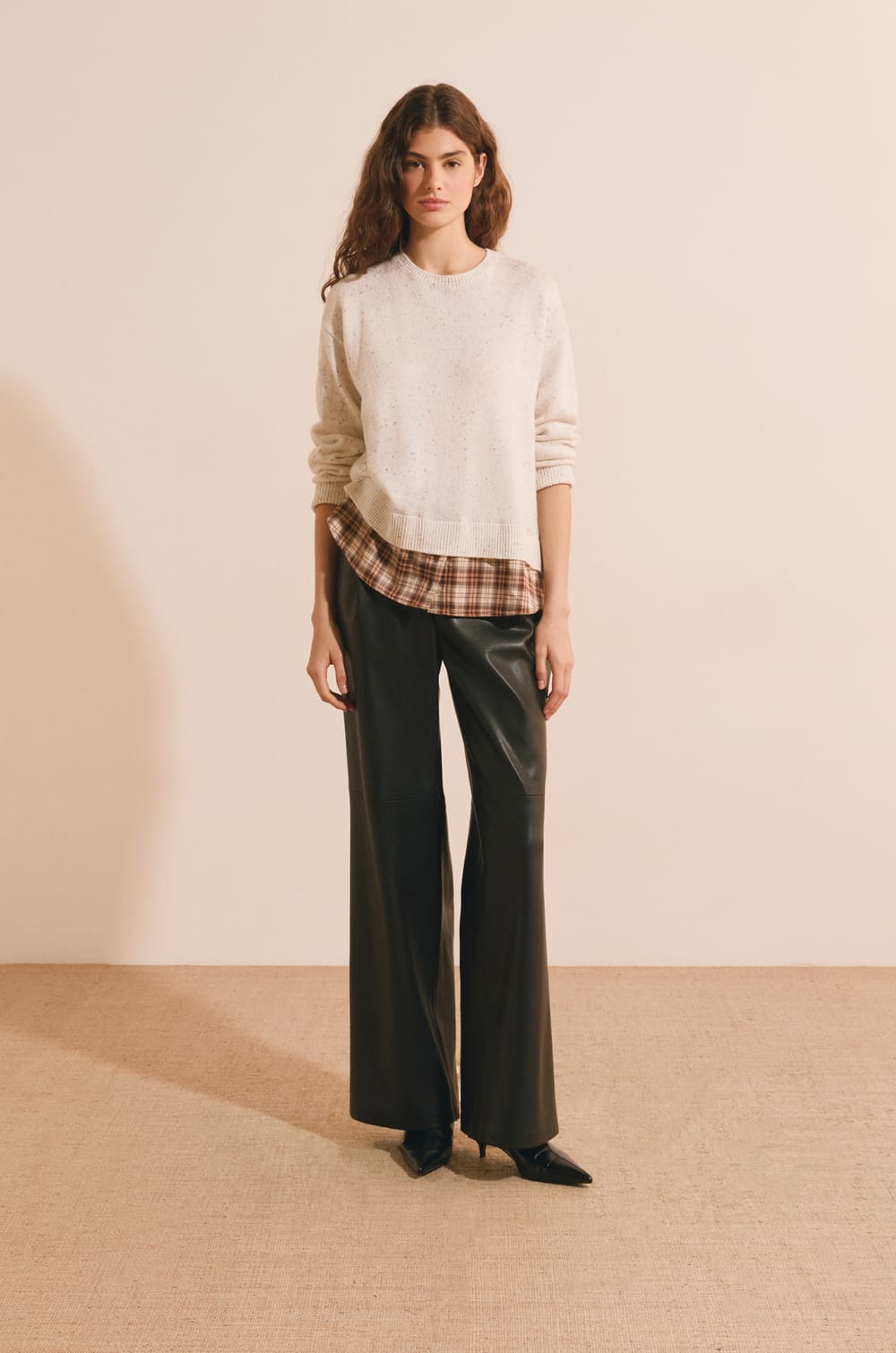 Pull chemise avec laine;${refinementColor}