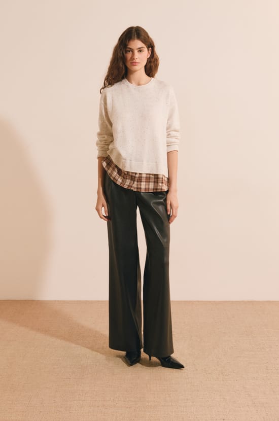 Pull chemise avec laine;${refinementColor}