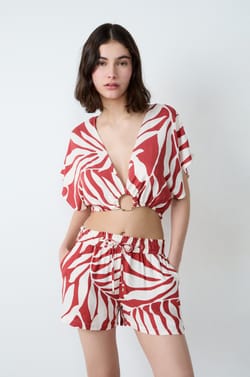 Printed Pyjama Shorts;${refinementColor}