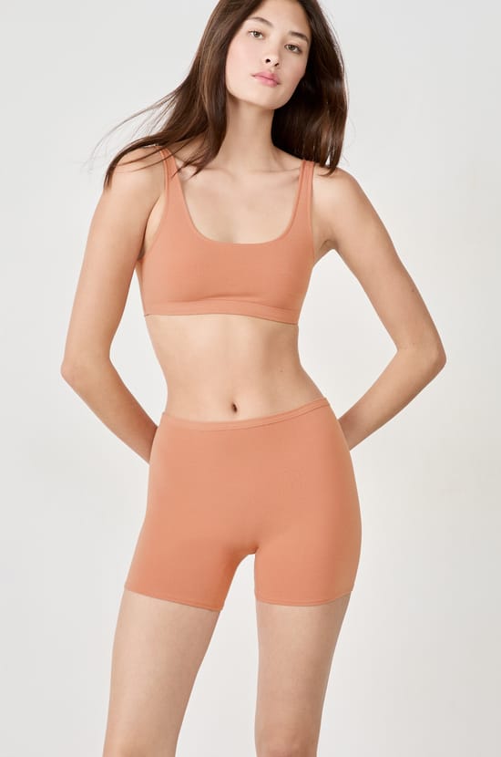 Short cycliste en coton biologique extensible;${refinementColor}