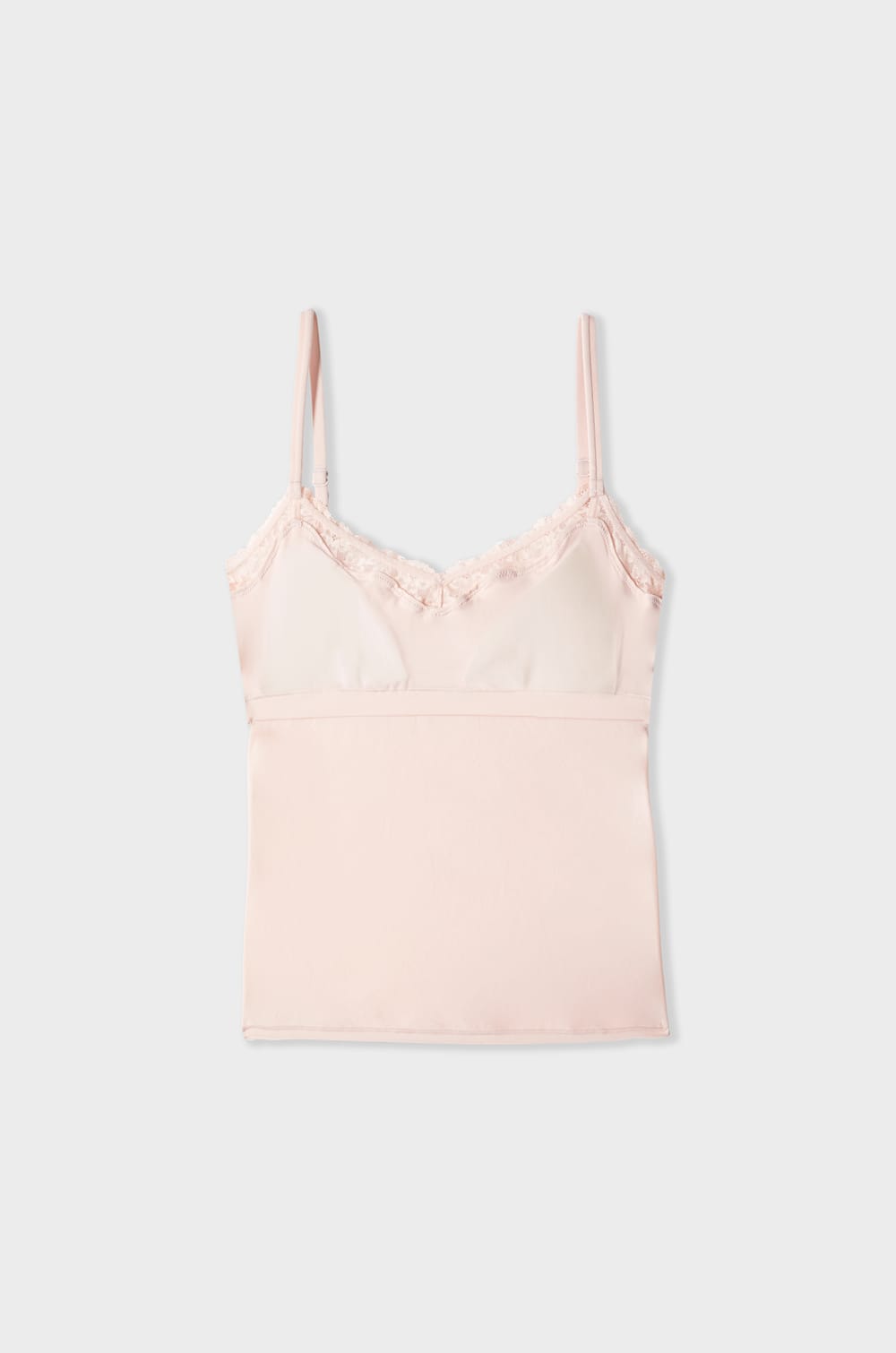Hemdje van microvezel en kant met ge&iuml;ntegreerde bralette;${refinementColor}