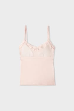 Hemdje van microvezel en kant met ge&iuml;ntegreerde bralette;${refinementColor}