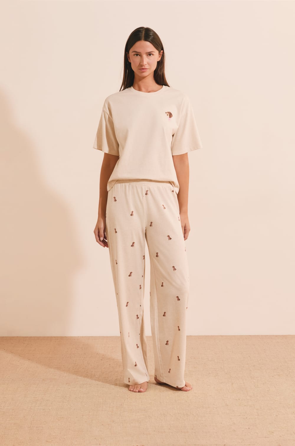 Ensemble de pyjama 2 pi&egrave;ces &agrave; motifs chiens;${refinementColor}