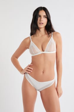 Soutien-gorge triangle en dentelle;${refinementColor}