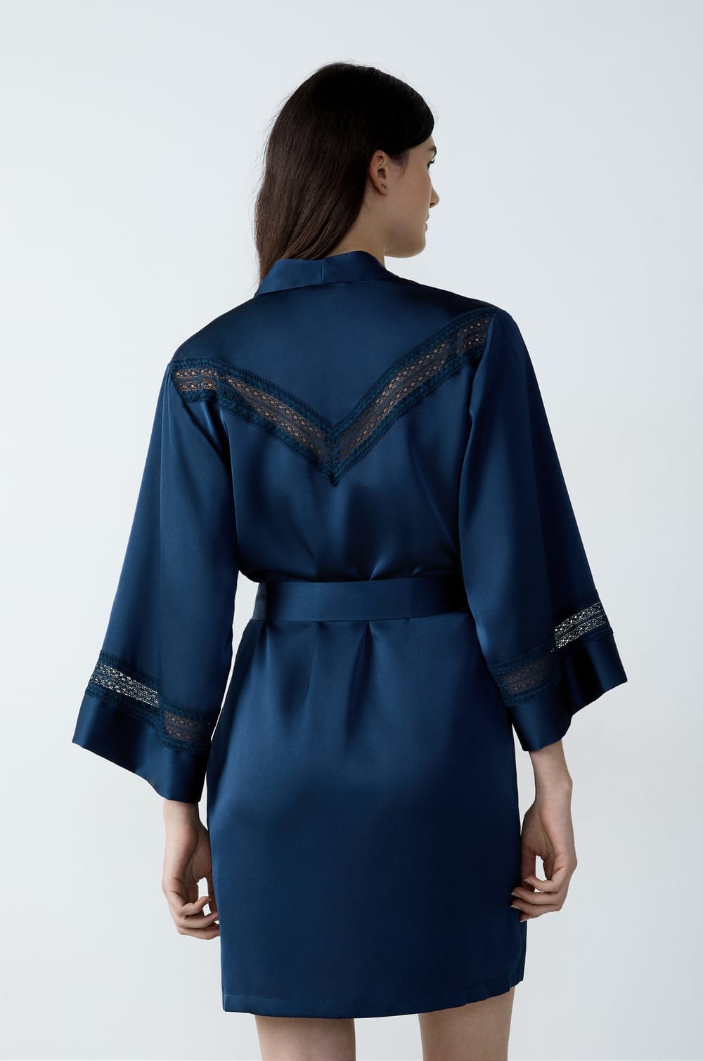 Satin Robe With Lace Details;${refinementColor}