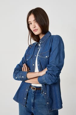 Camisa efecto denim;${refinementColor}