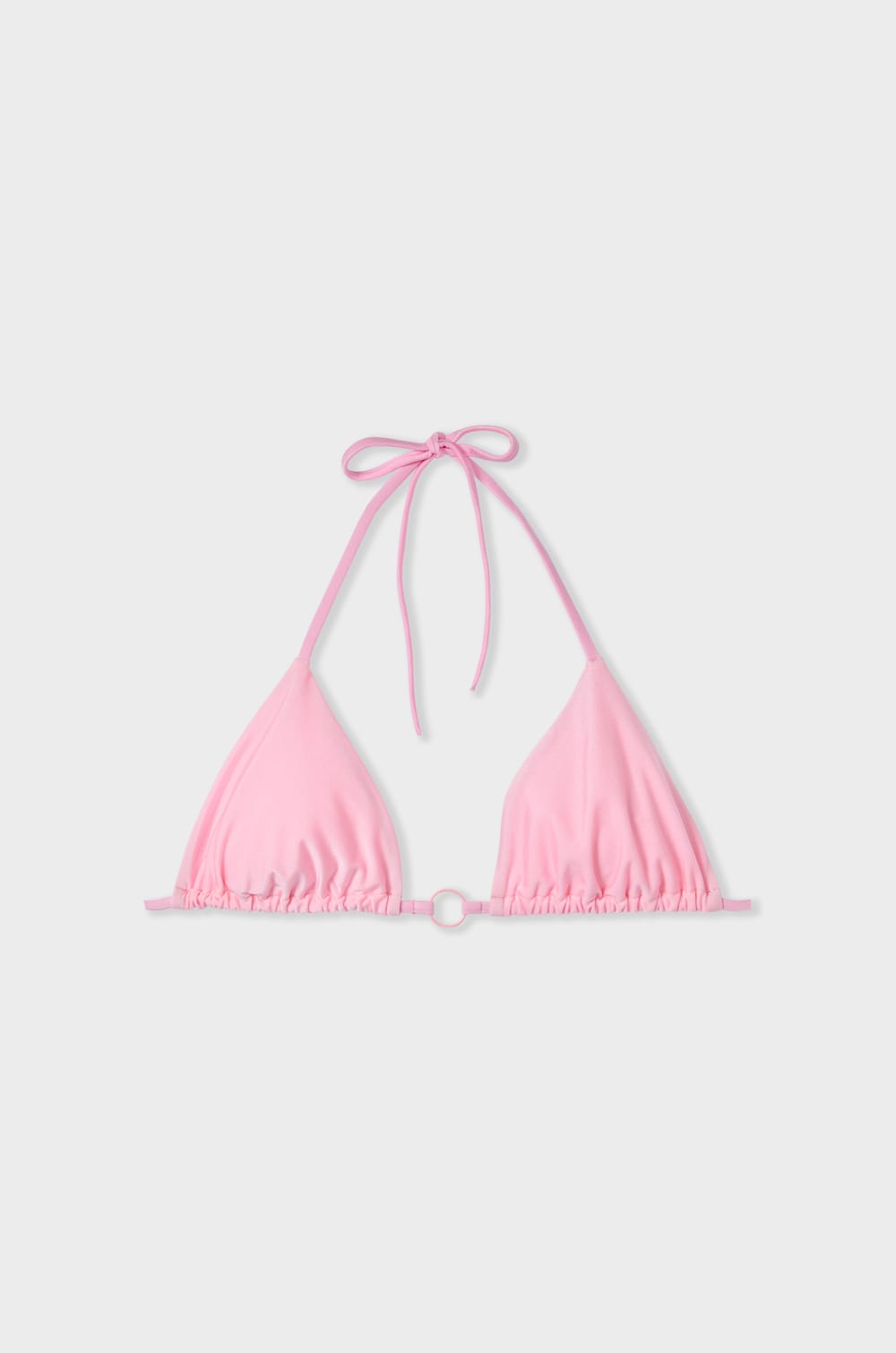 Triangle Wireless Bikini Top with Ring Detail;${refinementColor}