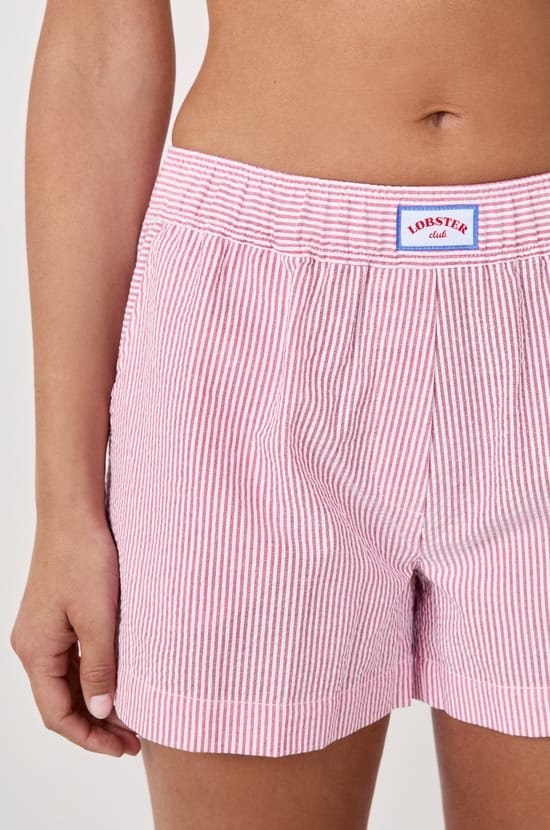 Striped pyjama shorts;${refinementColor}