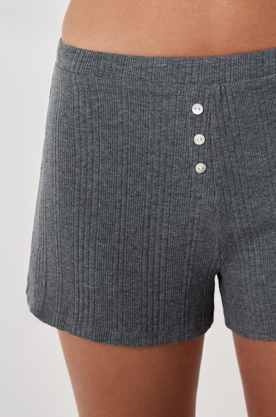Short de pyjama en coton côtelé coupe droite;${refinementColor}
