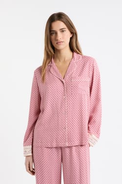 Long-sleeved pyjama shirt with patterns;${refinementColor}