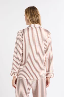 Chemise de pyjama à rayures en satin;${refinementColor}