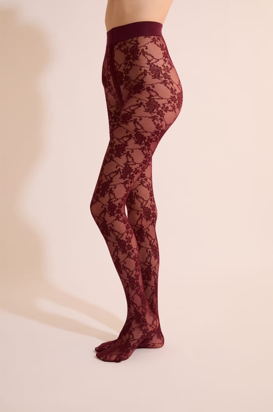 Collant semi-opaque &agrave; motifs - 30 Deniers;${refinementColor}
