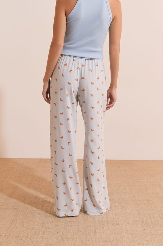 Pyjama Trousers with Croissant Print;${refinementColor}