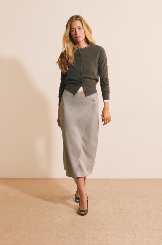 Jupe midi avec coton;${refinementColor}