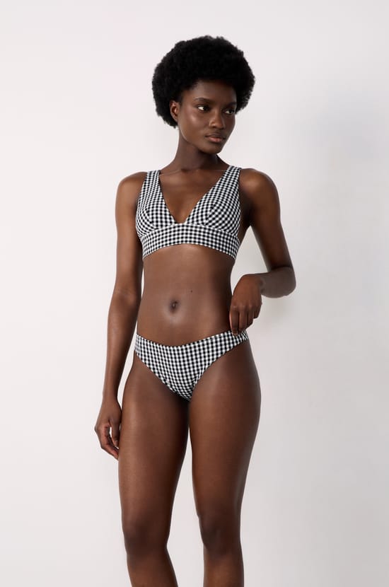 Culotte bikini bas de maillot à carreaux;${refinementColor}