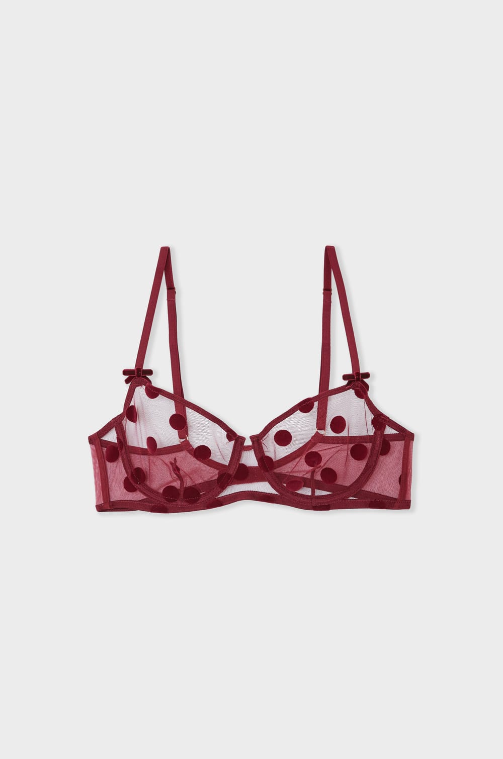 Bra No.9 - Balconette in flocked tulle;${refinementColor}