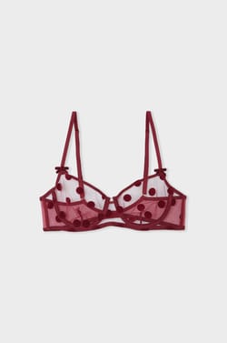 Bra No.9 - Balconette in flocked tulle;${refinementColor}