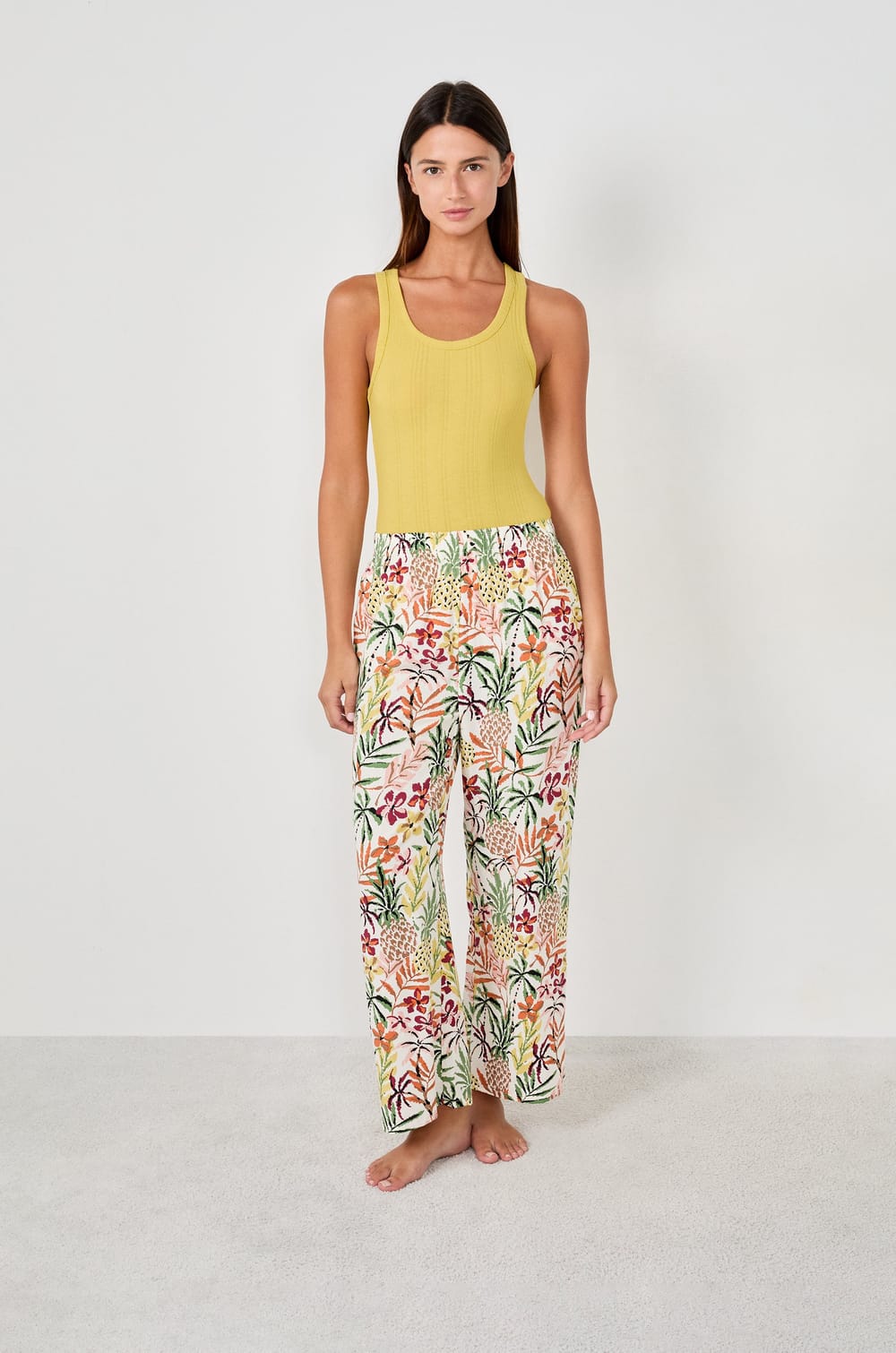 Débardeur côtelé en coton;${refinementColor}