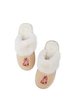 Chaussons mules &agrave; motif chien;${refinementColor}