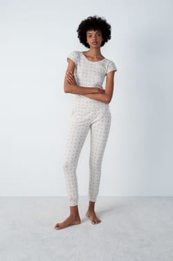 Bavlněné pyžamové kalhoty se srdíčkovým vzorem;${refinementColor}