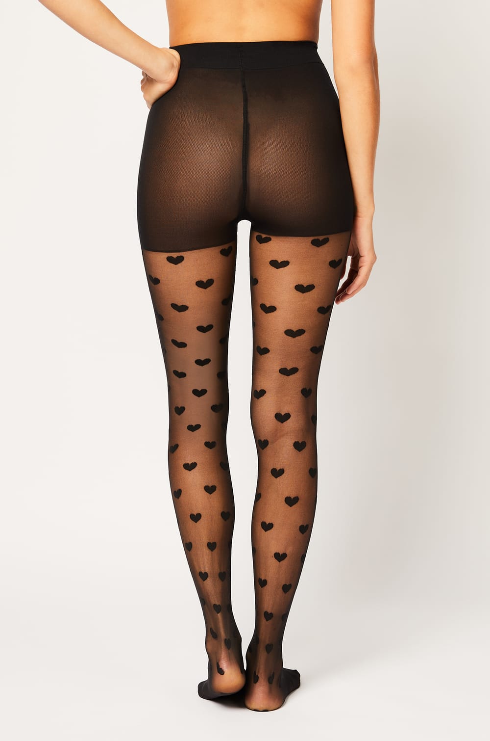 Modische Strumpfhose mit Herzmuster - 55D;${refinementColor}