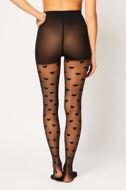 Modische Strumpfhose mit Herzmuster - 55D;${refinementColor}