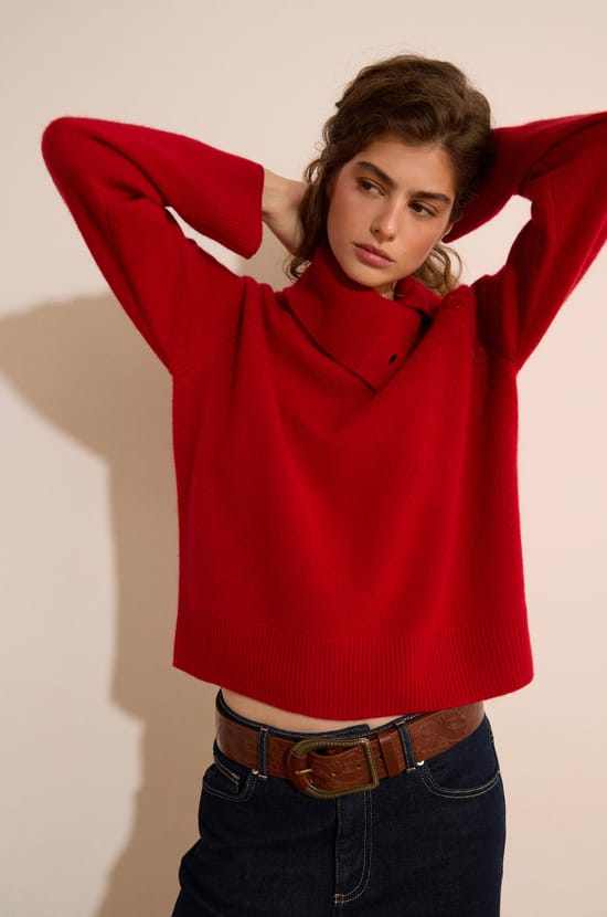 Pull col montant 100% cachemire;${refinementColor}