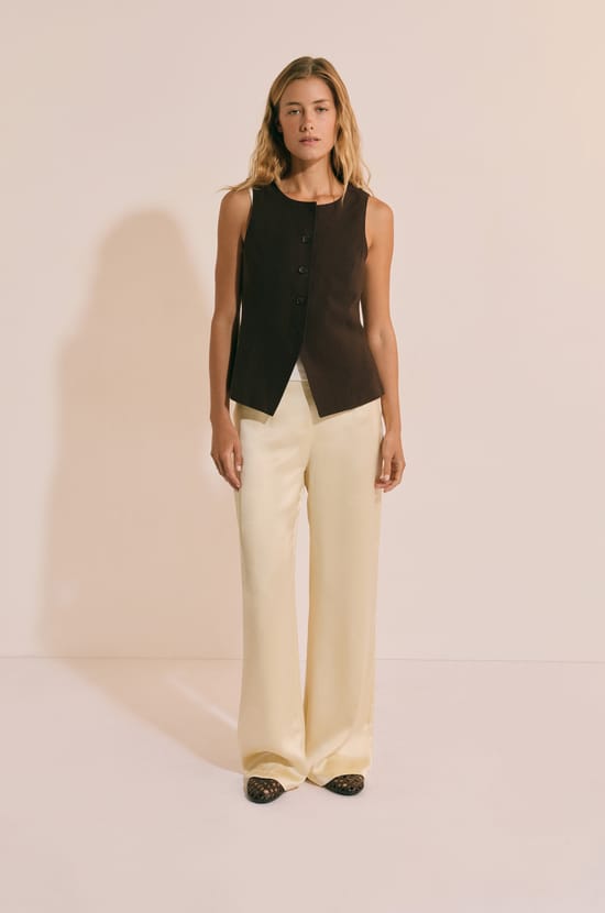 Pantalon droit satin&eacute;;${refinementColor}