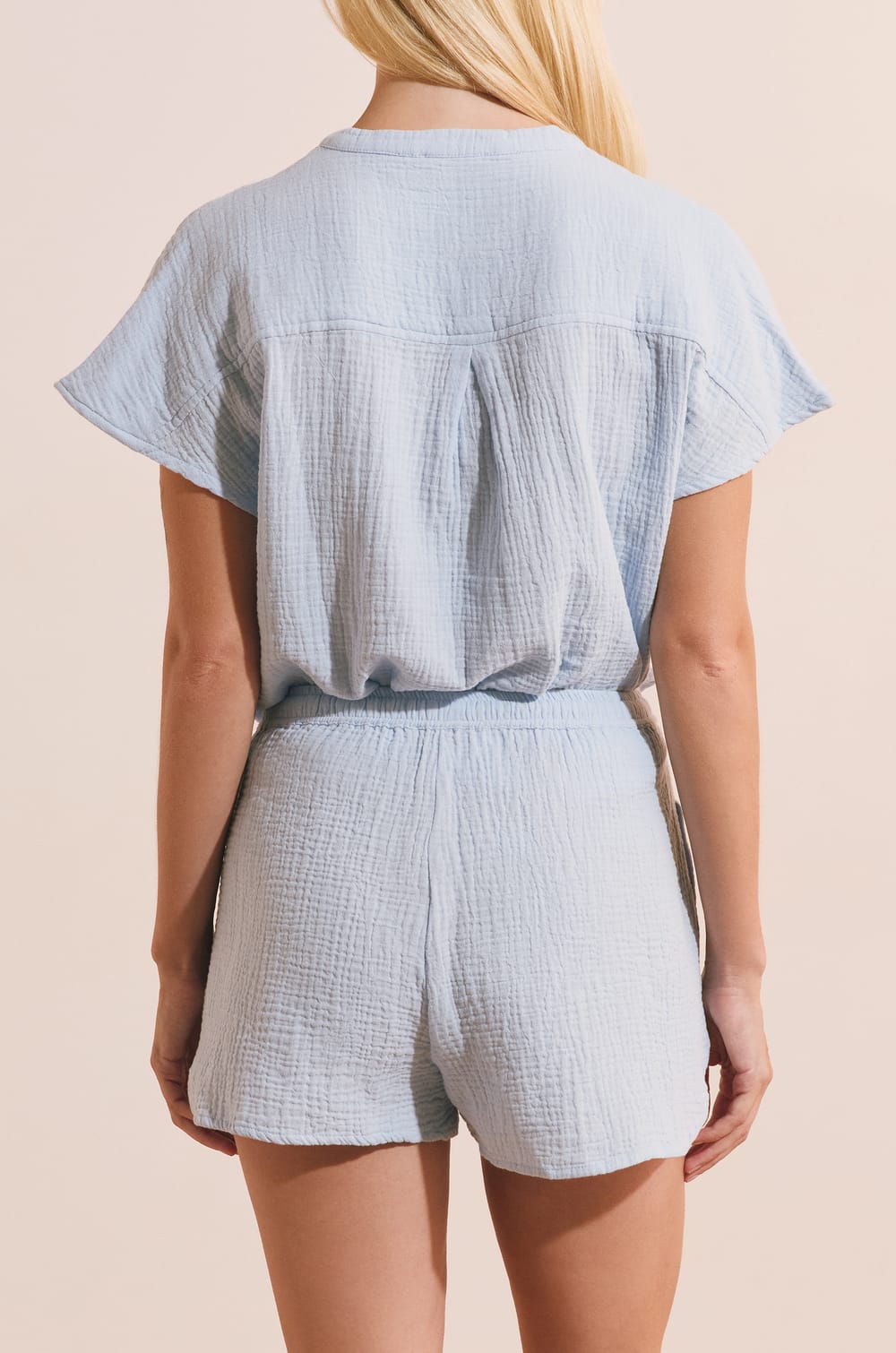 Short de pyjama en gaze de coton;${refinementColor}
