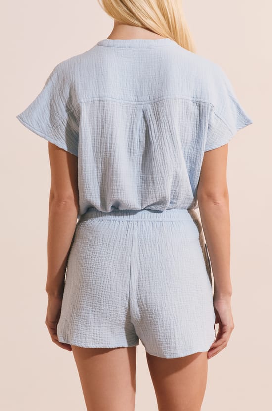 Short de pyjama en gaze de coton;${refinementColor}