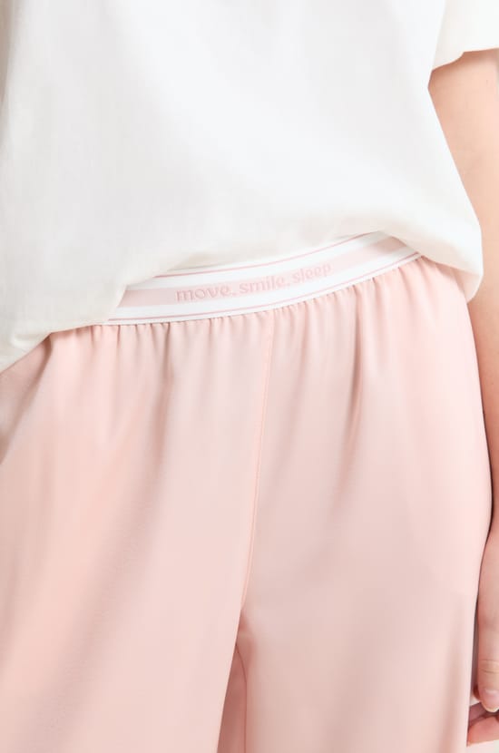 Pantalon de pyjama taille &eacute;lastique "move, smile, sleep;${refinementColor}
