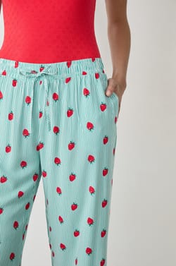 Printed Pajama Pants;${refinementColor}