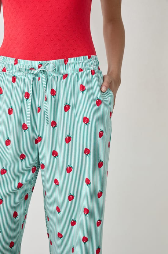Printed Pajama Pants;${refinementColor}