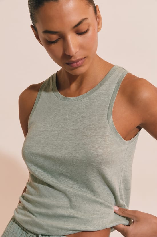 D&eacute;bardeur de pyjama en lin;${refinementColor}