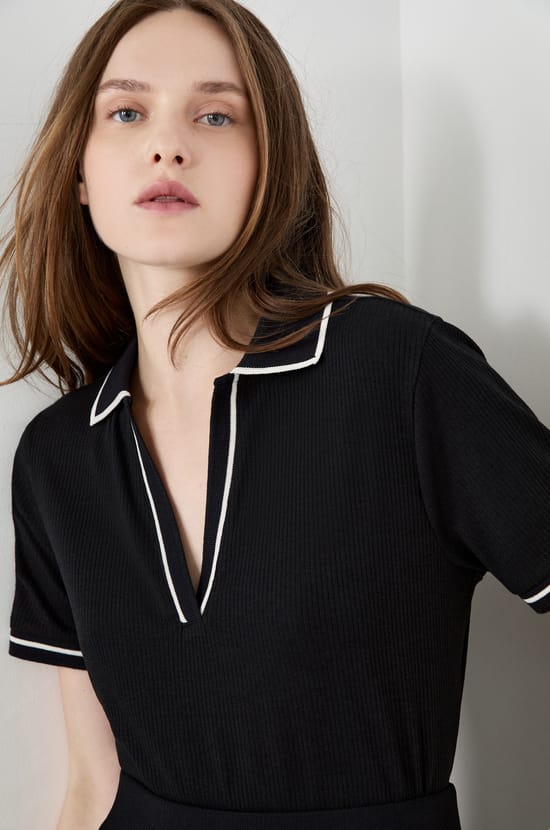 Polo manches courtes en coton;${refinementColor}