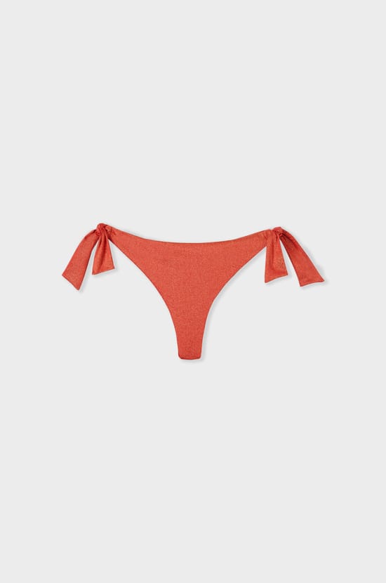 Glittery Brazilian tie-side bikini bottom;${refinementColor}